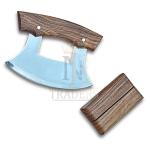 Alaska Ulu Kitchen Slicer Knife with Stand