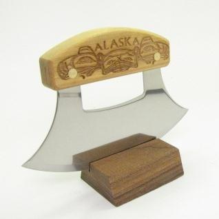 Inupiat Birch Ulu Knife with Totem Design