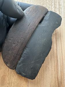 Tomachee Artifacts 👣 ESKIMO INUITS WOODEN HANDLED SLATE ULU KNIFE BERING AK🔥