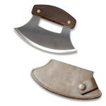World Orphans Ulu Knife with Genuine Leather Sheath - Made in Alaska Rocker/Mezzaluna Knife with Guatemalan Leather Sheath