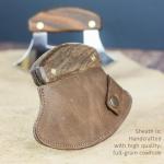 World Orphans Ulu Knife with Genuine Leather Sheath - Made in Alaska Rocker/Mezzaluna Knife with Guatemalan Leather Sheath