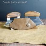 World Orphans Ulu Knife with Genuine Leather Sheath - Made in Alaska Rocker/Mezzaluna Knife with Guatemalan Leather Sheath