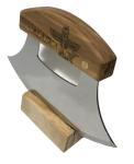 Alaska Birch Ulu Knife with Wood Stand