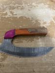 Damascus Steel Ulu Knife with Leather Sheath