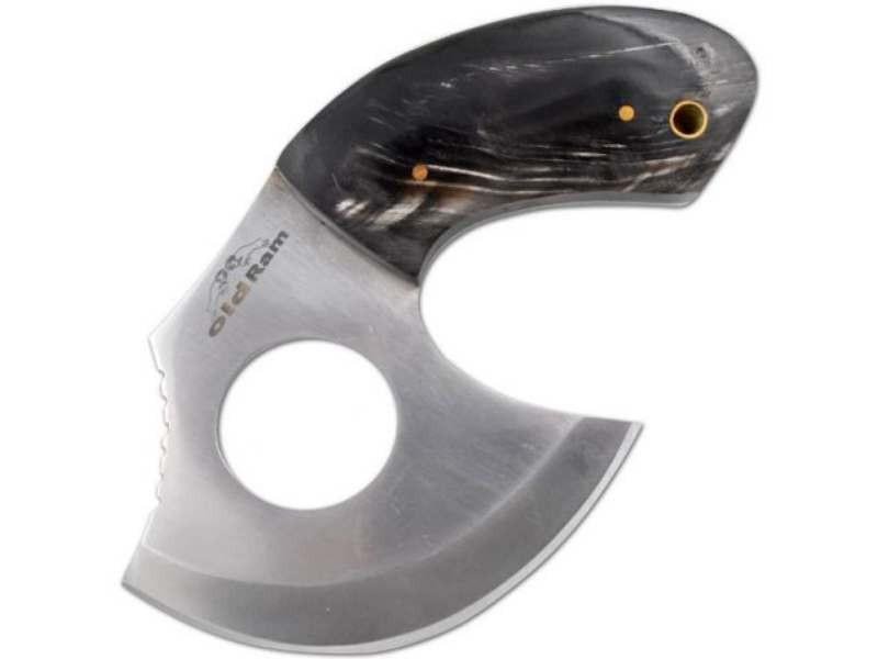 Old Ram Mini Ulu Knife with Leather Sheath