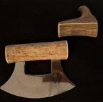 Alaskan Ulu Knife with Antler Handle and Steel Blade