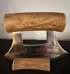 Alaskan Ulu Knife with Antler Handle and Steel Blade