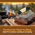 Damascus Steel Alaskan Ulu Knife with Leather Sheath