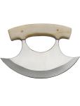 Versatile Stainless Steel Ulu Knife with Sheath
