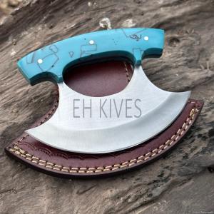 D2 Steel Ulu Knife with Sheath for Chefs