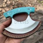 D2 Steel Ulu Knife with Sheath for Chefs