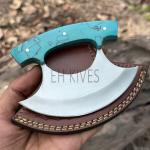 D2 Steel Ulu Knife with Sheath for Chefs