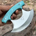 D2 Steel Ulu Knife with Sheath for Chefs