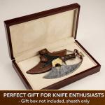Damascus Steel Alaskan Ulu Knife with Burl Handle