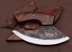 Personalized Carbon Steel Alaskan Ulu Knife with Sheath