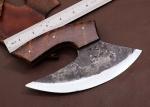 Custom Hand Forged Carbon Steel Ulu Knife with Sheath