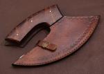 Custom Hand Forged Carbon Steel Ulu Knife with Sheath
