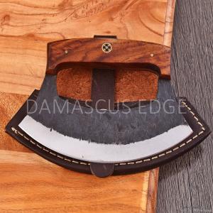 Personalized Carbon Steel Ulu Knife with Sheath