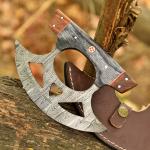 Damascus Steel Ulu Knife for Kitchen and EDC