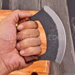 Personalized Carbon Steel Ulu Knife with Sheath