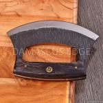 Custom Carbon Steel Ulu Knife with Sheath