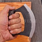 Custom Carbon Steel Ulu Knife with Sheath