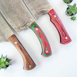 Damascus Steel ULU Knife with Wood Handle