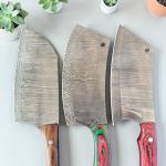 Damascus Steel ULU Knife with Wood Handle