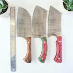 Damascus Steel ULU Knife with Wood Handle