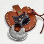 Damascus Steel Alaskan Ulu Knife with Rosewood Handle