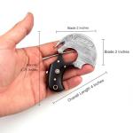 Damascus Steel Alaskan Ulu Knife with Rosewood Handle