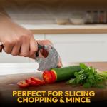 Damascus Steel Alaskan Ulu Knife with Rosewood Handle