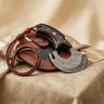 Damascus Steel Alaskan Ulu Knife with Rosewood Handle