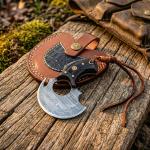 Damascus Steel Alaskan Ulu Knife with Rosewood Handle