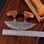Custom Handmade Damascus Steel Ulu Chef Knife