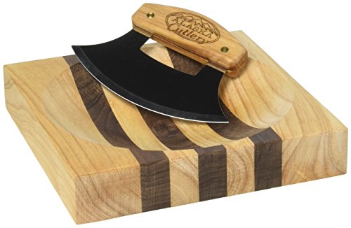 Alaska Ulu Knife Set with Wooden Handle & Board