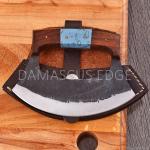 Custom Carbon Steel Ulu Knife with Sheath