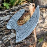 Damascus Steel Ulu Knife for Pizza and Kitchen