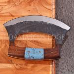 Custom Carbon Steel Ulu Knife with Sheath