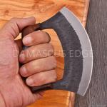 Custom Carbon Steel Ulu Knife with Sheath