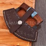 Custom Carbon Steel Ulu Knife with Sheath