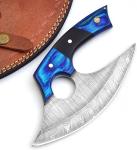 Damascus Steel Ulu Knife with Sheath