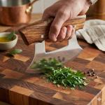 Alaska Ulu Kitchen Slicer Knife with Stand