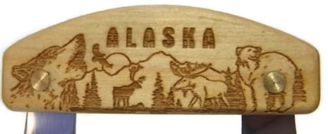 Inupiat Birch Ulu Knife with Wildlife Design
