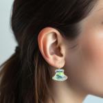 Ulu Knife Shape Humpback Whale Earrings