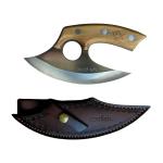 7" Stainless Steel Ulu Knife with Olive Handle