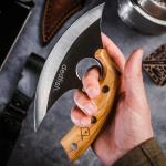 7" Stainless Steel Ulu Knife with Olive Handle