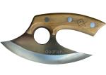 7" Stainless Steel Ulu Knife with Olive Handle