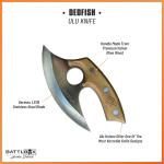7" Stainless Steel Ulu Knife with Olive Handle
