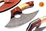 Handmade Damascus Steel Ulu Knife & Pizza Cutter